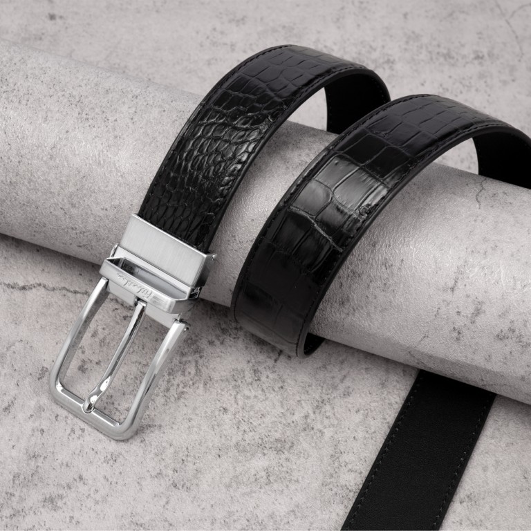 Dây lưng da cá sấu mặt xỏ kim S2025