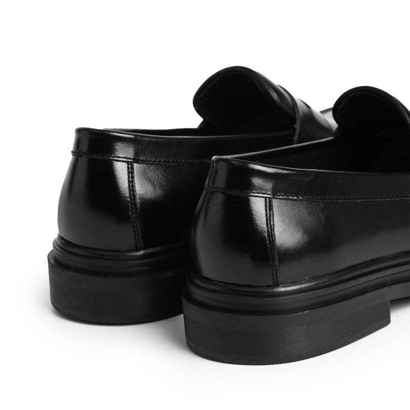 Giày da bò nam FTT Leather dáng lười Penny Loafer trơn độn đế ẩn tăng chiều cao