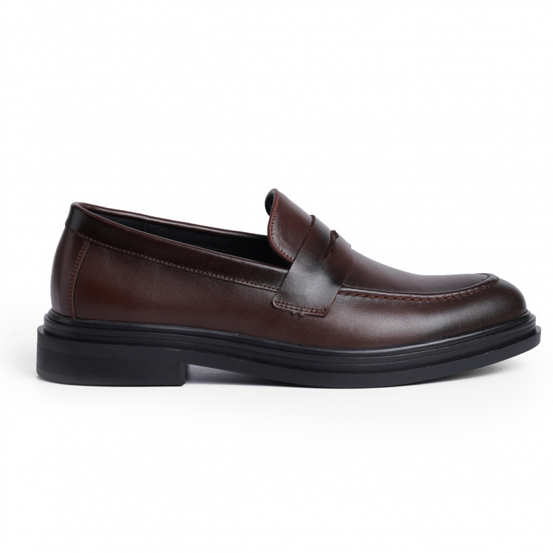 Giày da bò nam FTT Leather dáng lười Penny Loafer trơn độn đế ẩn tăng chiều cao