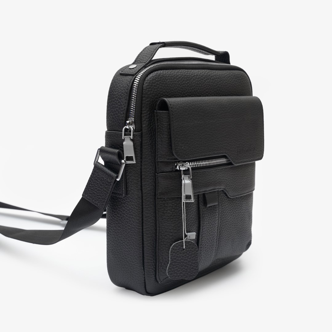 Túi đeo chéo da bò nam FTT Leather phối nắp gập thời trang nhiều ngăn tiện lợi đựng được ipad mini