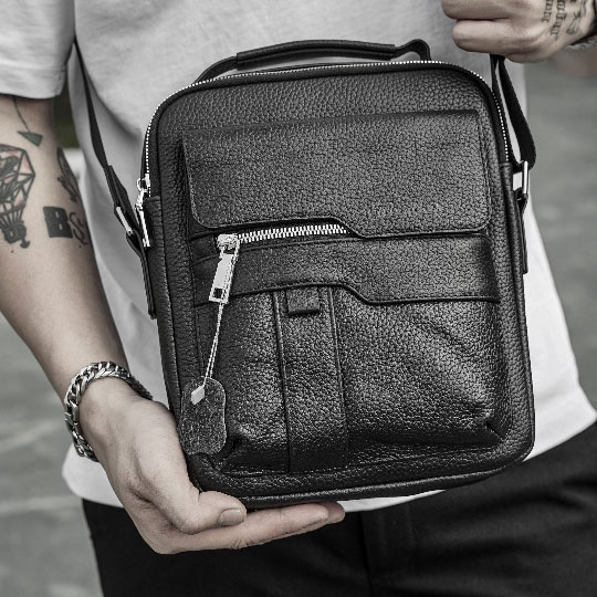 Túi đeo chéo da bò nam FTT Leather phối nắp gập thời trang nhiều ngăn tiện lợi đựng được ipad mini