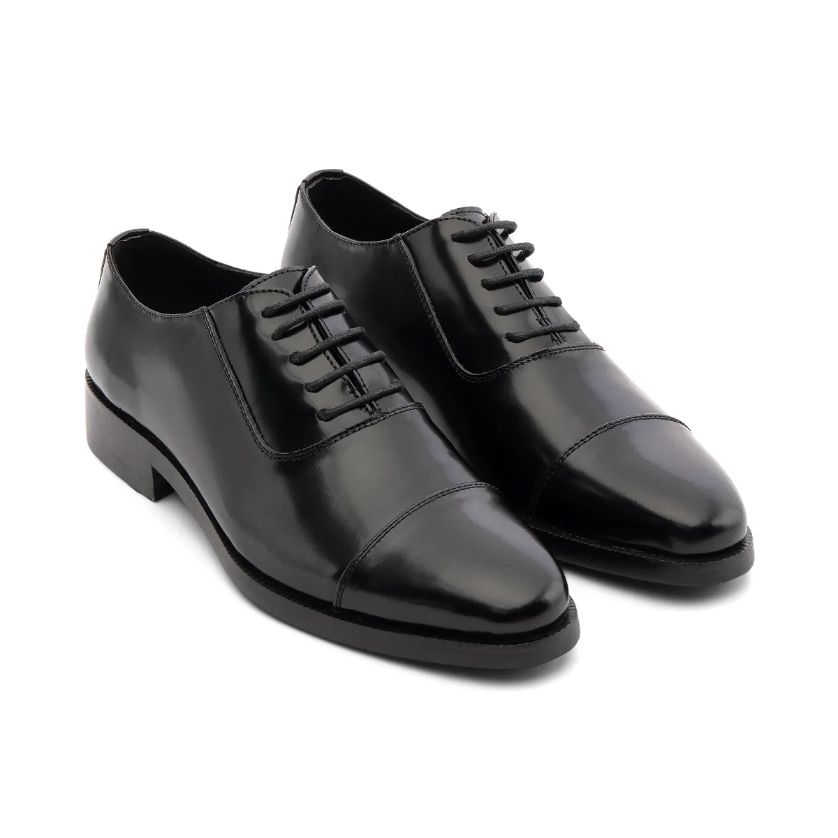 Giày Da Bò Chà Bóng Chống Nhăn Oxford Captoe FTT Leather, Đế Cao Cấp Chống Trơn, Màu Đen/Nâu - F0302
