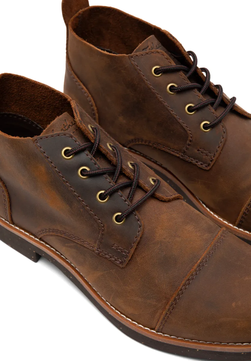 Giày da bò sáp nam Trench Chukka FTT Leather đế cao su đúc cao cấp chống trơn trượt F704