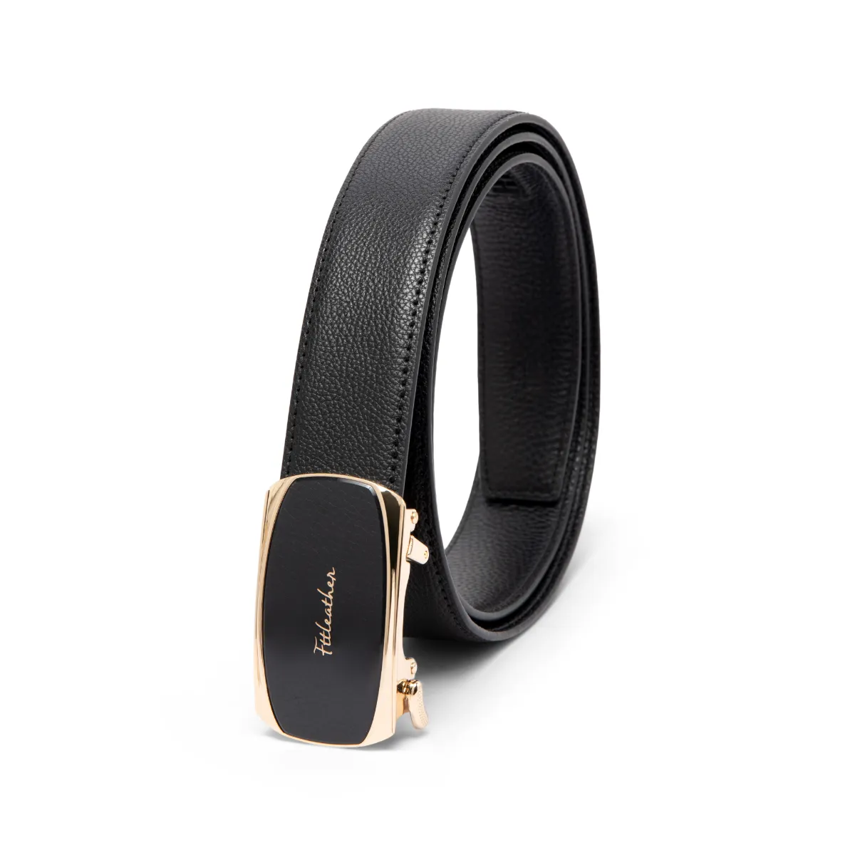 Thắt lưng da nam cao cấp FTT Leather dây da bò thật mặt oval cạnh thẳng tự động thông minh cao cấp D402303