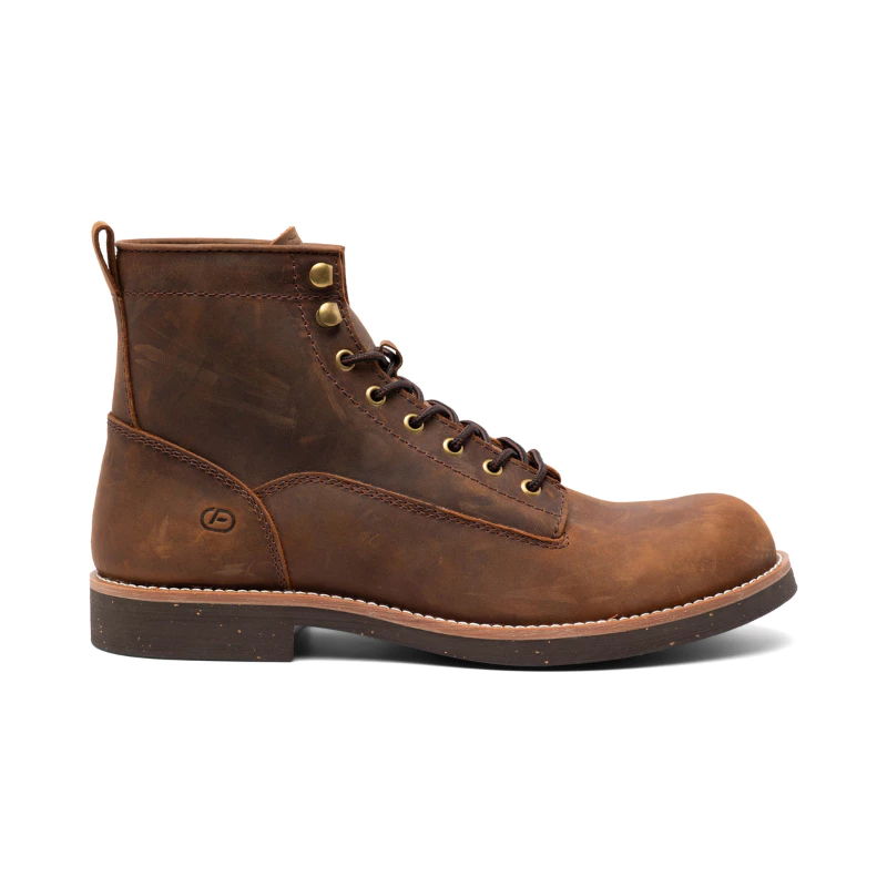 Giày da bò sáp Work Boots nam FTT Leather dáng bụi bặm màu nâu, đế cao cấp chống trơn trượt F705
