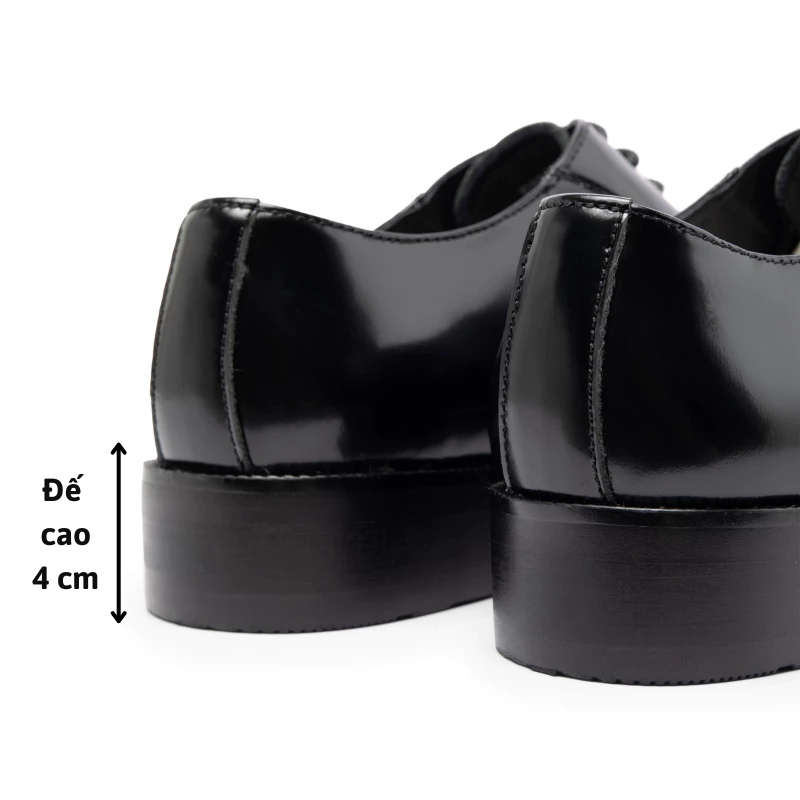 Giày Da Bò Chà Bóng Chống Nhăn Oxford Captoe FTT Leather, Đế Cao Cấp Chống Trơn, Màu Đen/Nâu - F0302