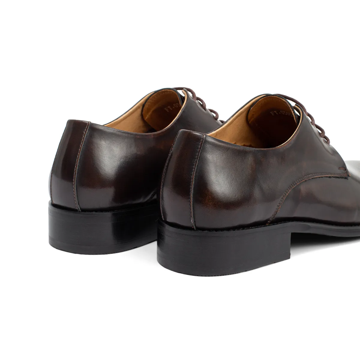 Giày da chà bóng Derby hạn chế nhăn cao cấp nam FTT Leather đế phíp gỗ _ F0305