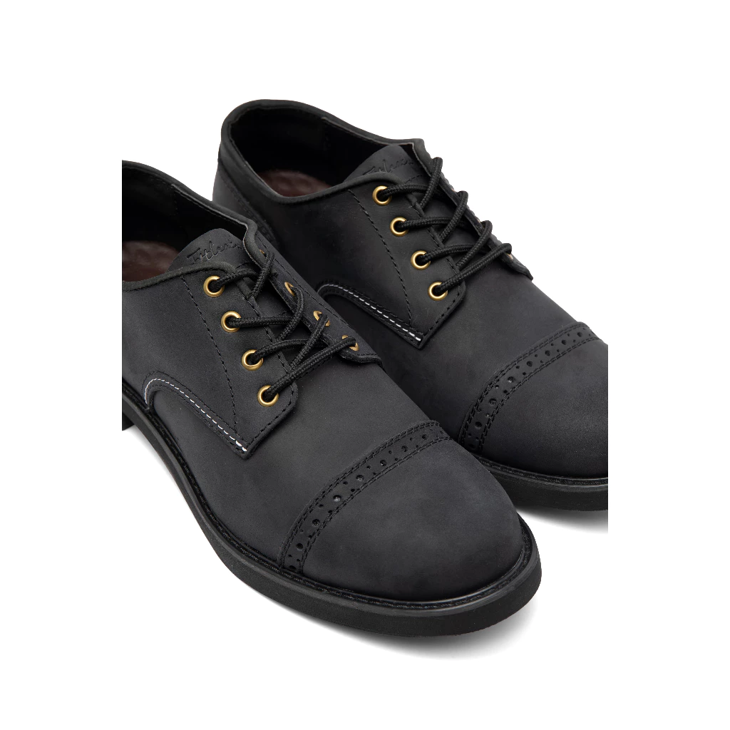 Giày da bò sáp nam FTT Leather dáng Derby Quarter Brogue_ F80240