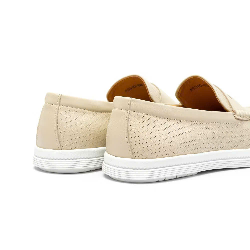 Giày lười da nam cao cấp phối lỗ thoáng khí FTT Leather đế siêu nhẹ_ êm chân _ F905