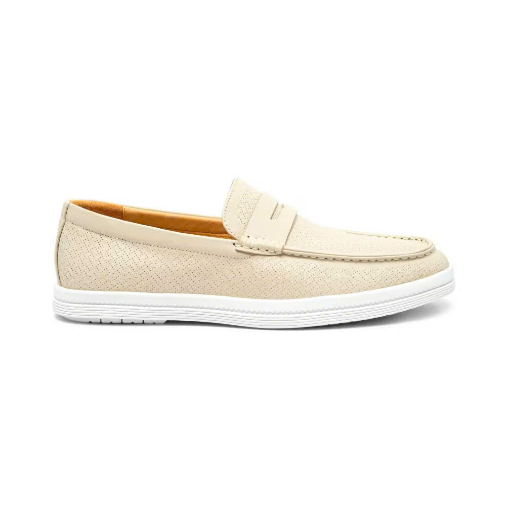 Giày lười da nam cao cấp phối lỗ thoáng khí FTT Leather đế siêu nhẹ_ êm chân _ F905