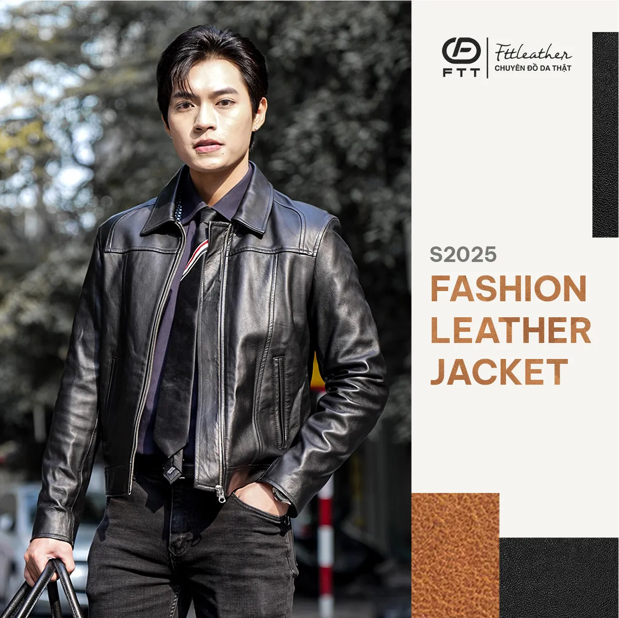 [FASHION] Áo da Collar Jacket dáng Crop - AD414