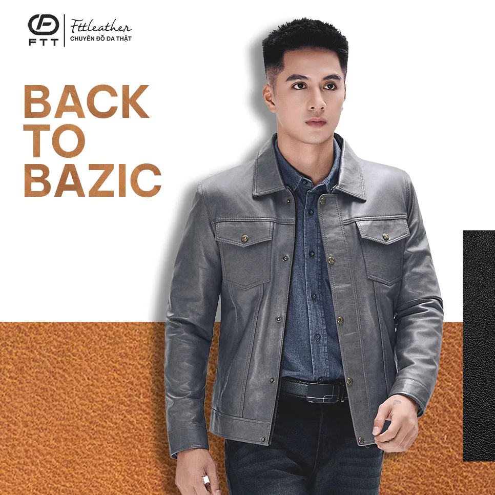 [Legend] Áo da Trucker Jacket Classic - AD405