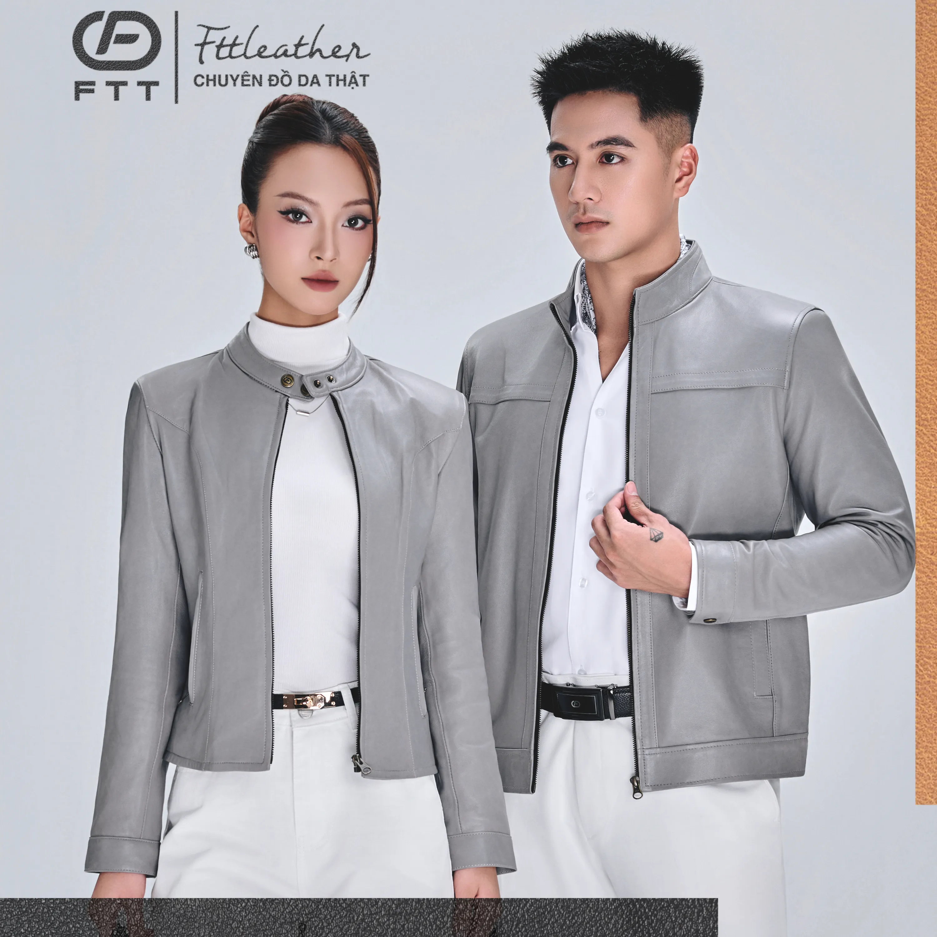 [Couple] Áo da đôi Racer Jacket V1
