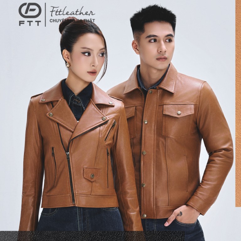 [Couple] Áo da đôi Trucker x Biker nam nữ
