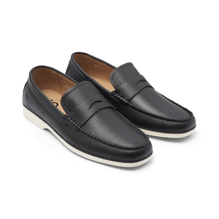 Giày lười Penny Loafer nam da bò vân hạt cao cấp FTT Leather đế siêu nhẹ hạn chế trơn trượt F864