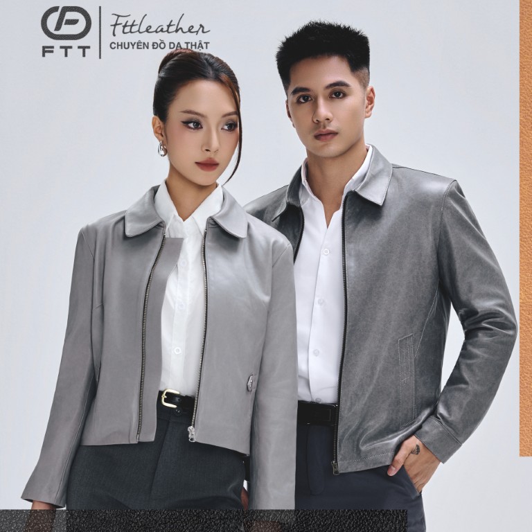 [Couple] Áo da đôi Gray Collar Jacket V1