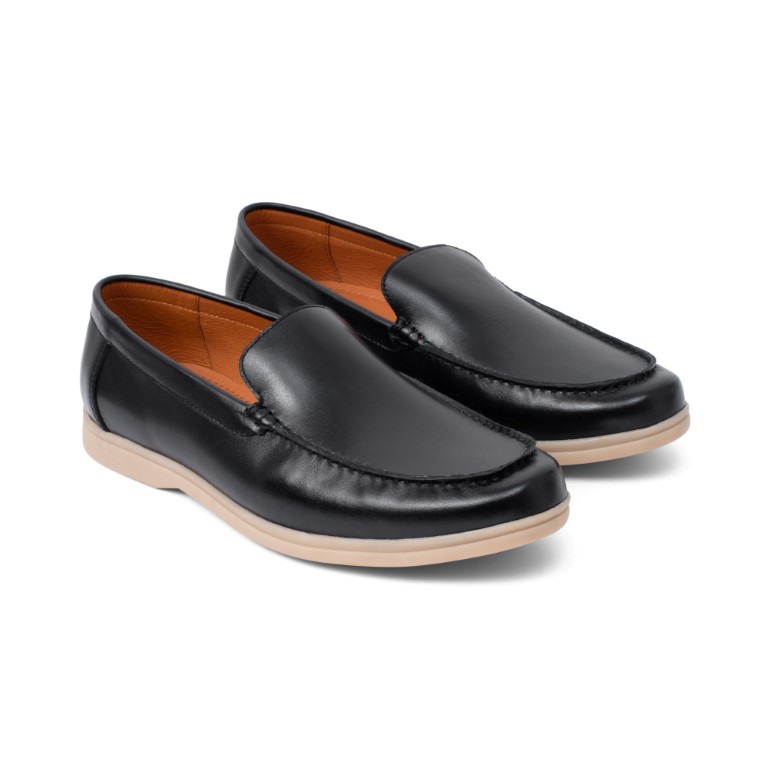 Giày lười nam Mill Leather Slipper Loafer (Giày da bò Mocassin trơn đế cao su nhiệt dẻo)